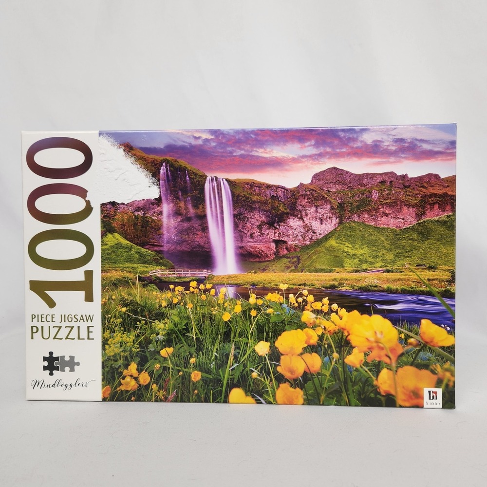New Sealed Mindbogglers "Seljalandsfoss Iceland" 1000 pc puzzle Landscape Nature